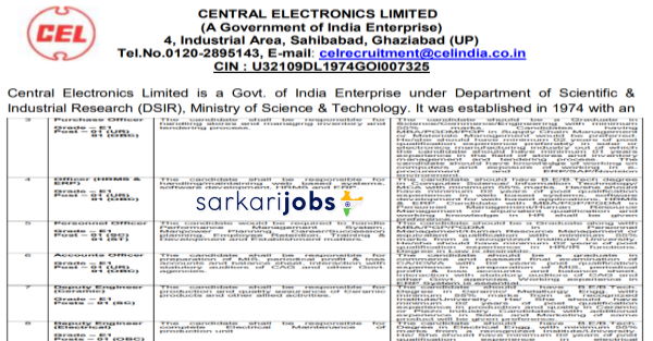 CEL India Recruitment 2026 for GET, Management Trainees, Operator A, Clerks, Engineers and Other Posts
