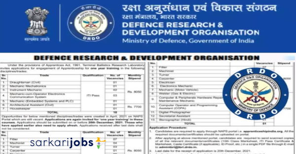 DRDO Apprentice Recruitment 2025 for 30+ DIBER Apprentice Posts