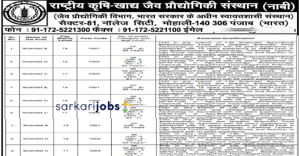 NABI Recruitment 2026 for Consultants and Other Posts