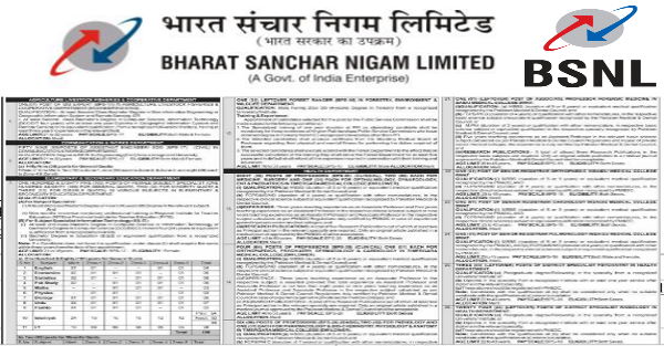 BSNL Recruitment 2026 for 100+ Young Professionals, General Managers / Telecom Streams and Other Posts