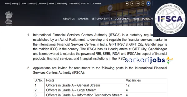 IFSCA Recruitment 2025: Apply Online for 20+ Grade A Assistant Manager Posts