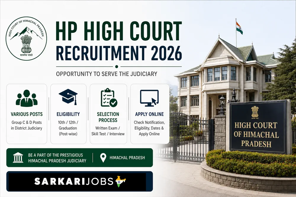 HP High Court Recruitment 2026 Online Form Apply