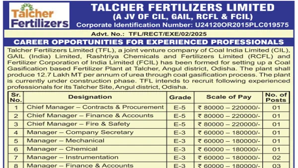 TFL Recruitment 2026 for 11 Managers, Chief Managers and Other Posts