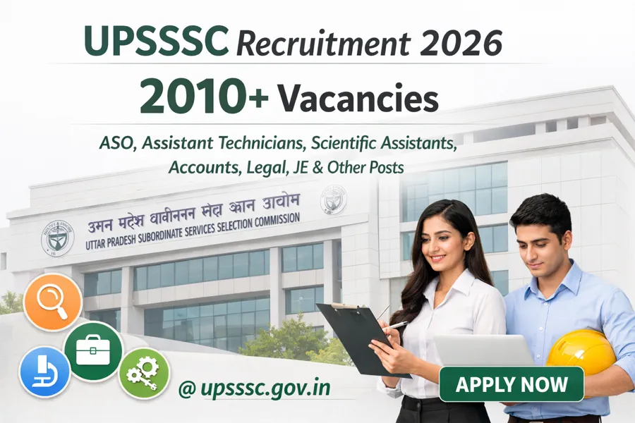 UPSSSC Recruitment 2026 for 1390+ Sr Instructors, Live Extension Officers, Computer Operators and Other Posts @ upsssc.gov.in