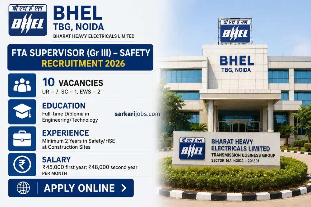 BHEL Recruitment 2026 Notice Out for 10 Safety Supervisor Posts, Apply Online by September 7