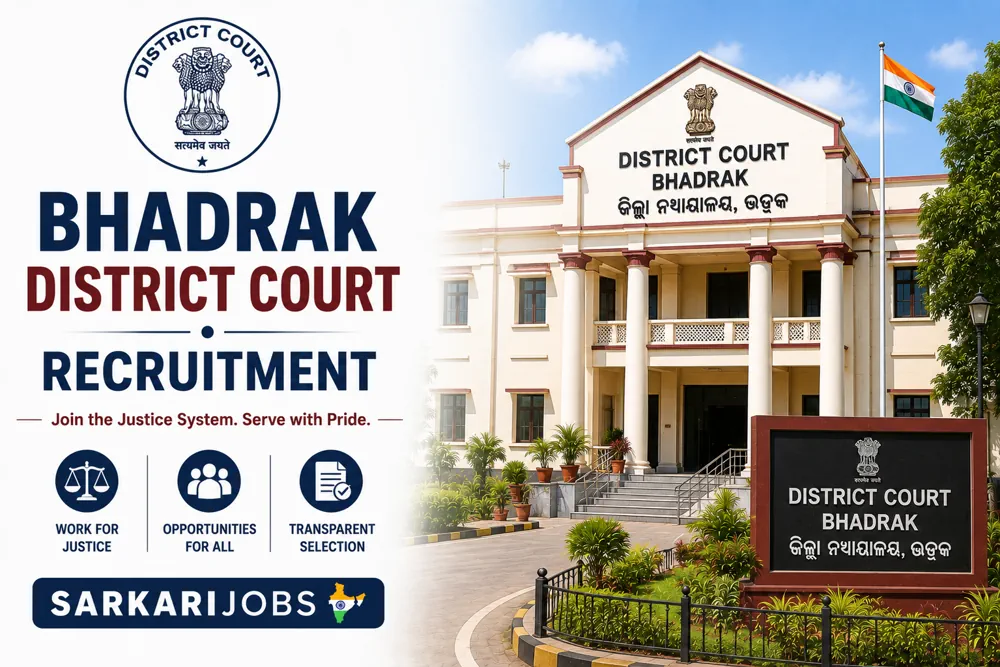 Bhadrak District Court Recruitment 2026 for 34 Junior Clerk, Stenographer, Junior Typist and Salaried Amin Posts