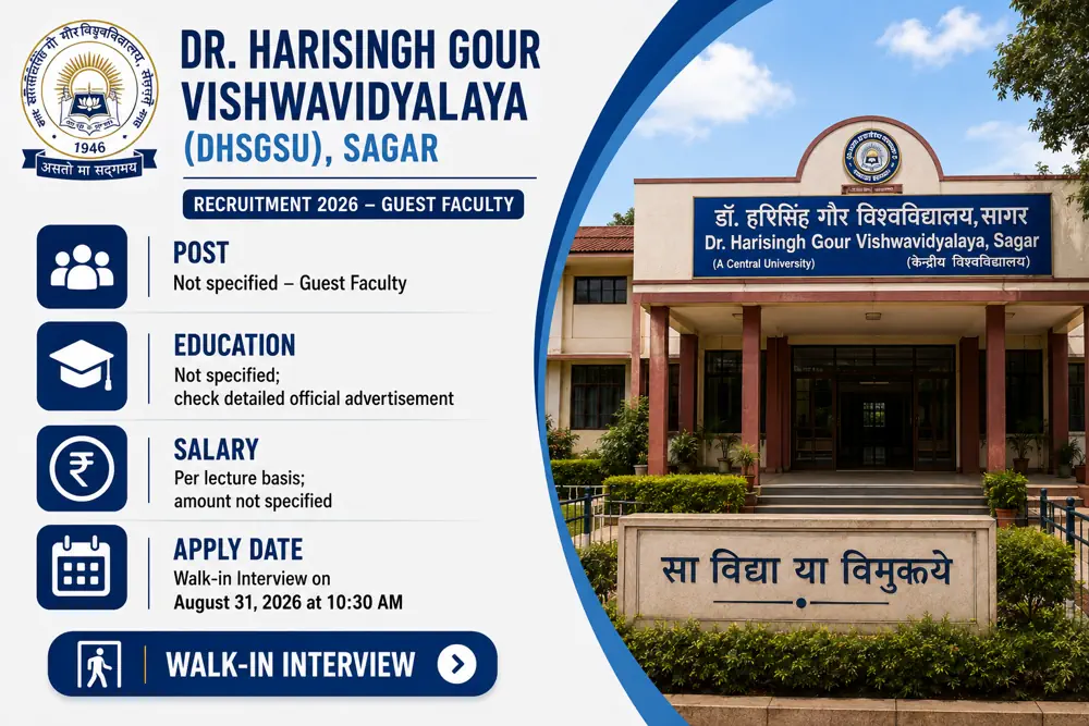 DHSGSU Guest Faculty Walk-In 2026 Notice Out: Business Management Interview on August 31