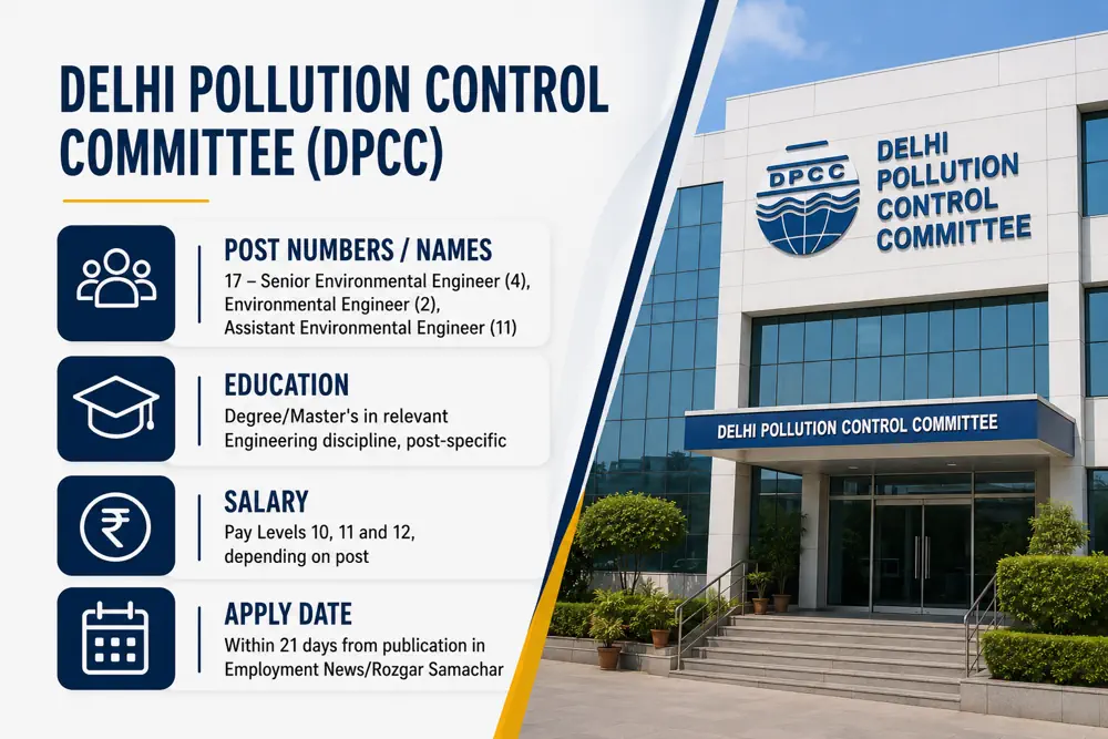 DPCC Environmental Engineer Recruitment 2026: 17 Group A Vacancies Announced in Delhi