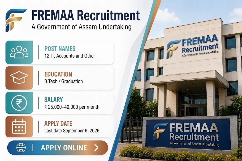 FREMAA Assam Recruitment 2026 Announced for 12 IT, Accounts and Field Assistant Posts, Applications Invited by Email