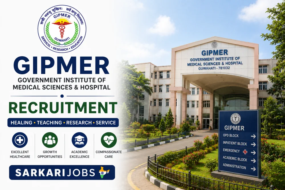 GIPMER Recruitment 2026 for 15 Junior Resident and Other Posts