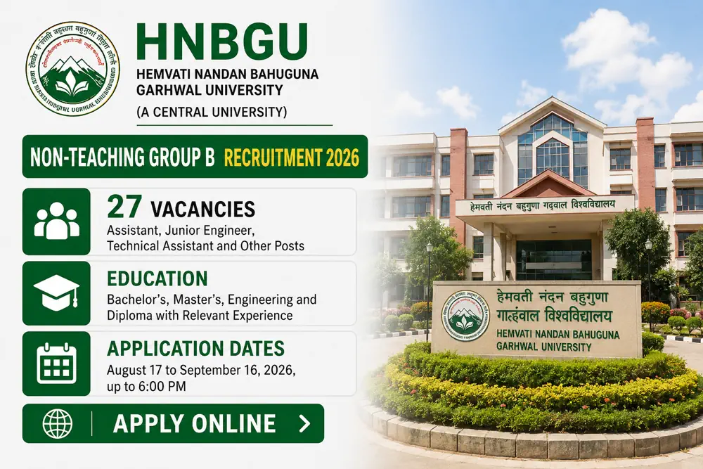 HNBGU Announces Recruitment for 27 Non-Teaching Group B Vacancies, Candidates Can Apply Online by September 16