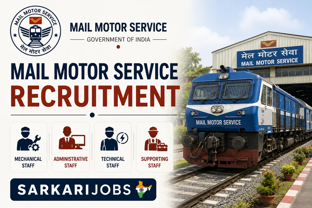 Mail Motor Service Recruitment 2026 – Apply for 11+ Staff Car Drivers and Other Posts
