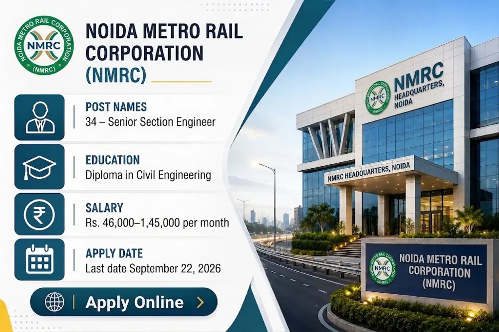 NMRC Issues Notice for 34 Senior Section Engineer Vacancies Under Railway Jobs
