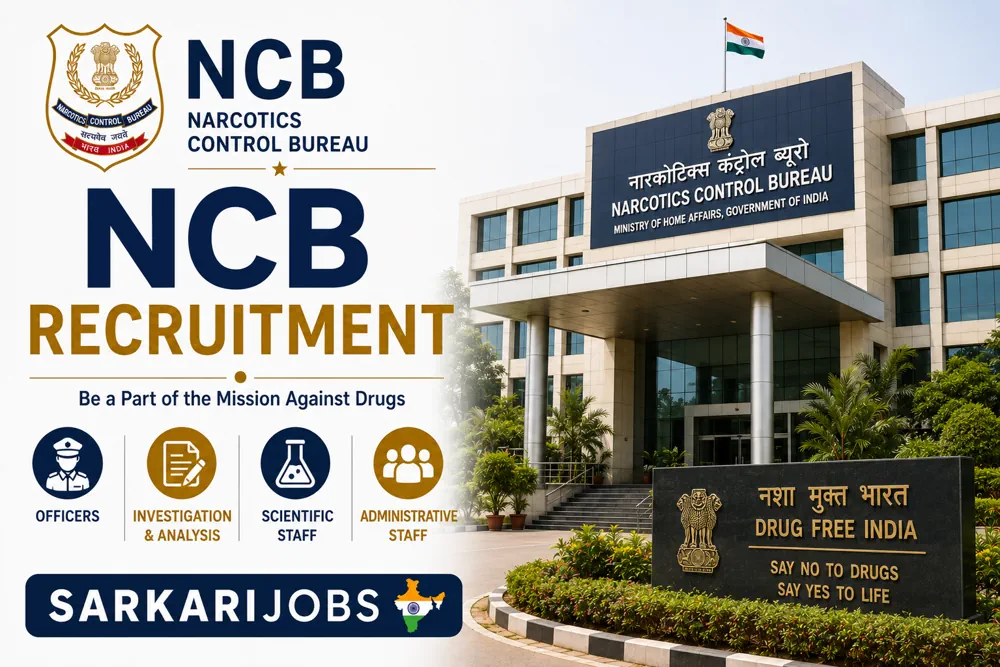 Narcotics Control Bureau (NCB) Recruitment 2026 for 30+ Public Prosecutors, Section Officers, Private Secretary and Other Posts