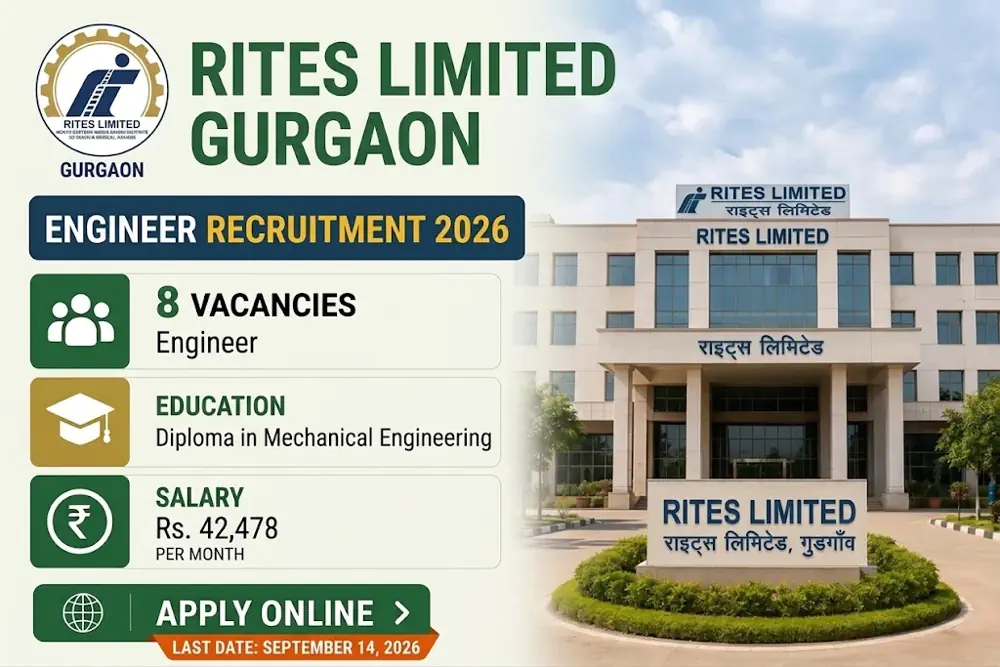 RITES Engineer Recruitment 2026 Notice Out: Apply Online for 8 Mechanical Engineering Posts Starting Today