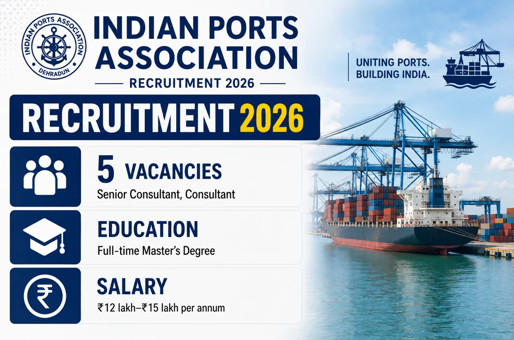 Indian Ports Association Recruitment 2026: 5 Senior Consultant and Consultant Vacancies, Apply by September 18