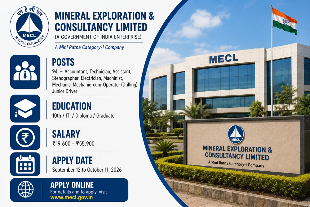MECL Recruitment Notice Out for 122 Non-Executive Posts; Online Applications Open September 12