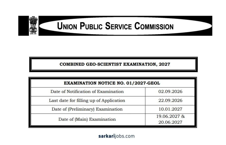 UPSC Combined Geo-Scientist Recruitment 2027: 127 Group A and B Vacancies, Apply Online by September 22