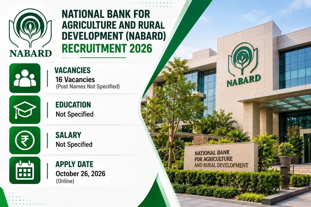 NABARD Specialist Recruitment 2026 Notice Out: Apply for 16 IT and Cyber Security Posts by October 26